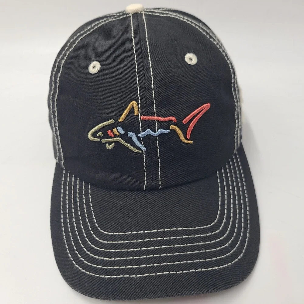 Greg Norman Hat Adjustable Black Golf‎ Shark Logo Casual Wear Cotton Dad Men